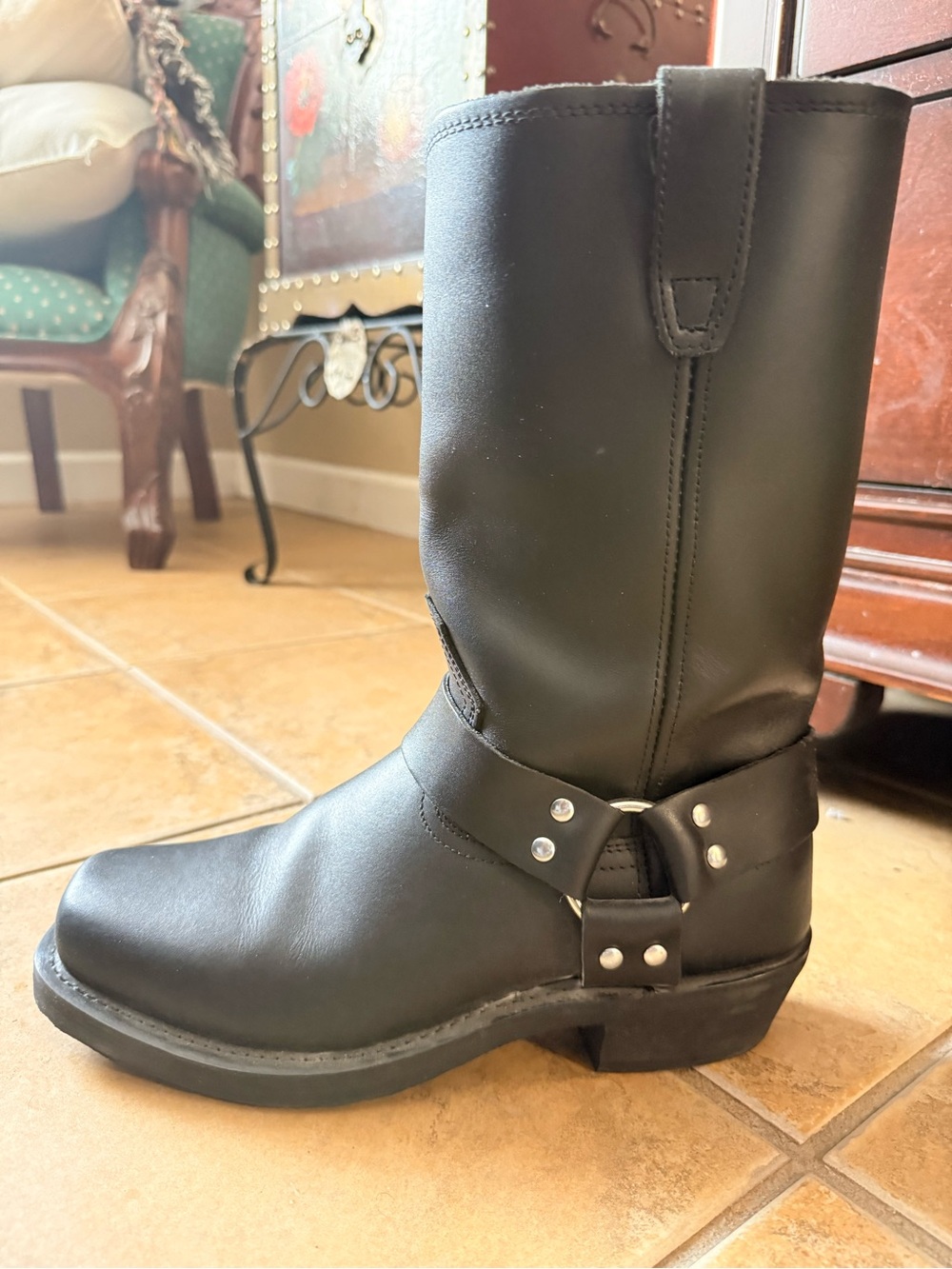 Frye Harness Boots Men 9.5R Black Leather Engineer Motorcycle Biker